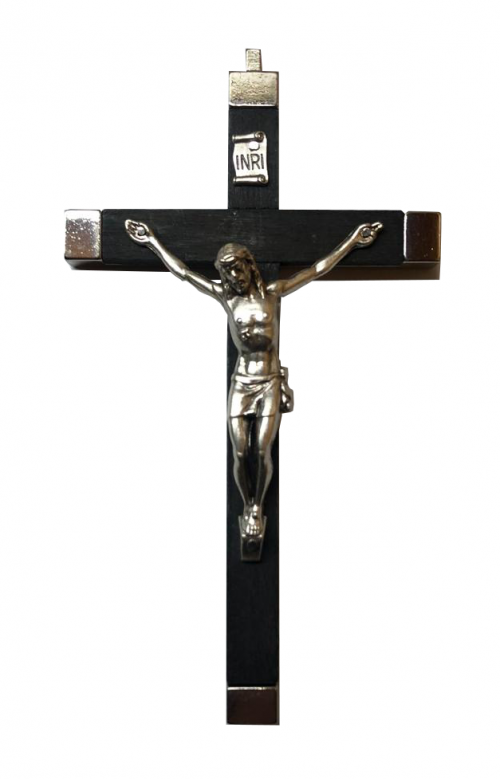Black and Metal Crucifix Large