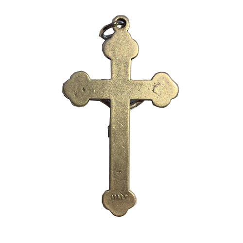 Small Metal and Black Budded Crucifix