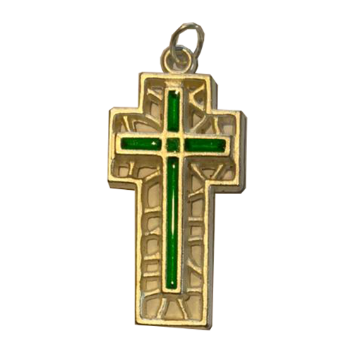 Small Ornate Cross Green