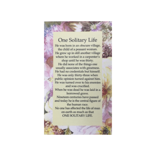 One solitary Life Card