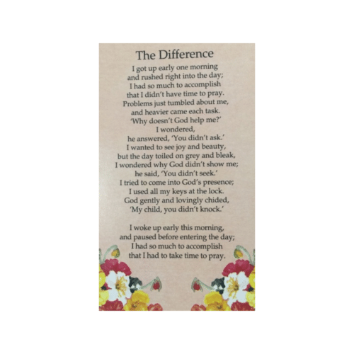 The Difference Holy Card
