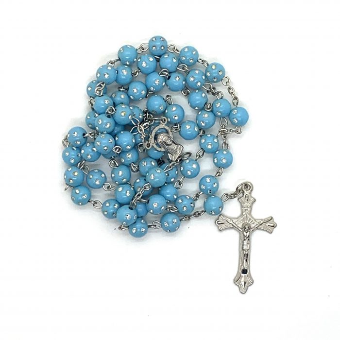 Blue Diamante Rosary