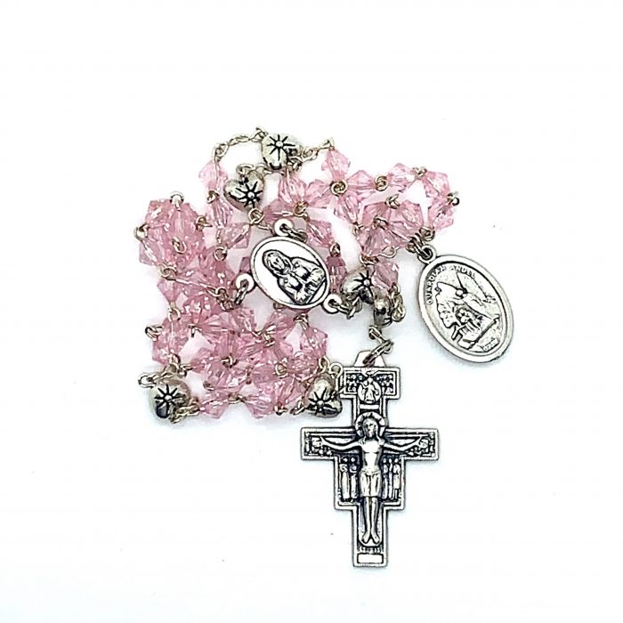 Pretty Pink Rosary with Hearts