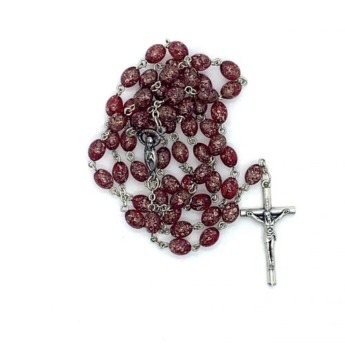 Glass Reddish Brown Rosary