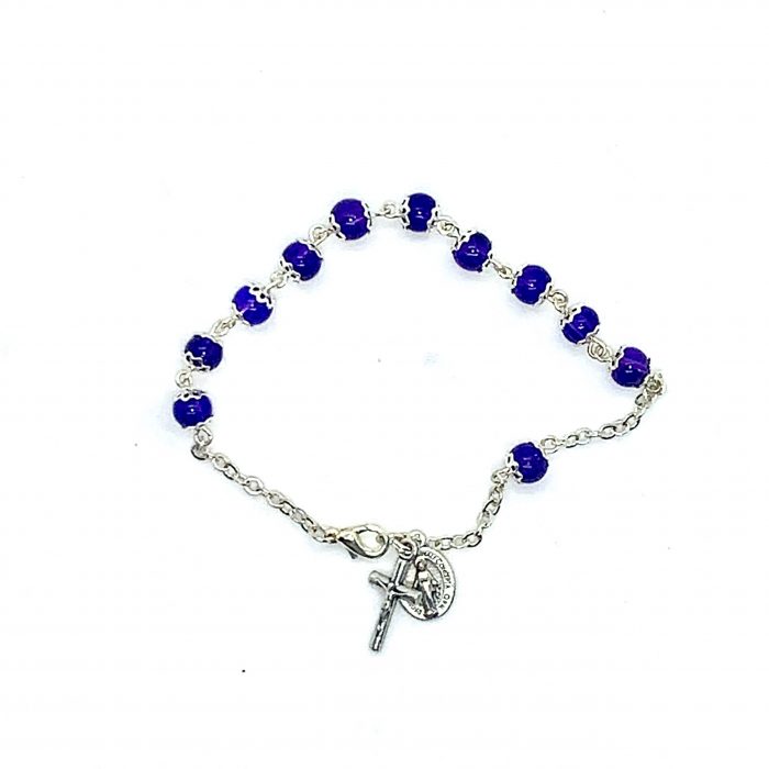 Blue Purple Decade Rosary Bracelet