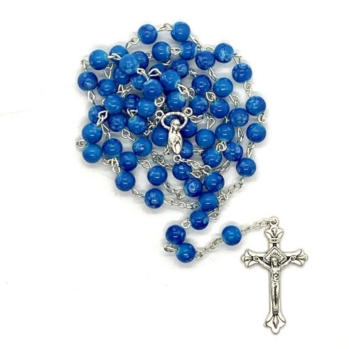 Turquoise Round Bead Rosary