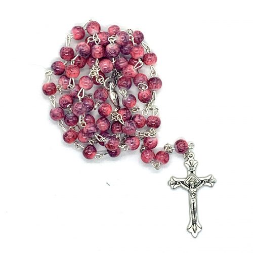 Pink Round Bead Rosary