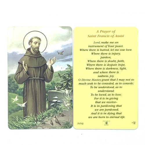 St Francis Holy Card