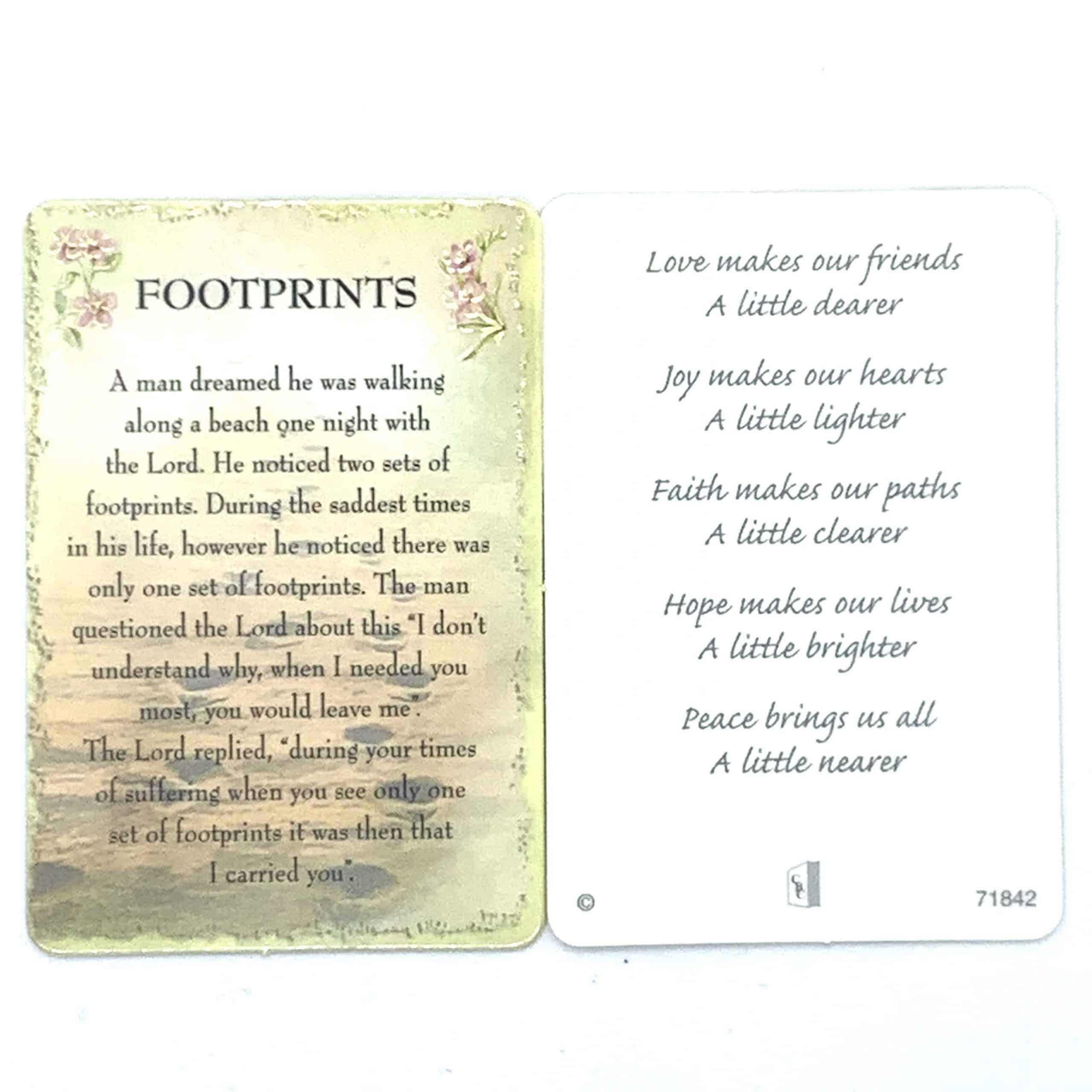 Footprints Holy Card