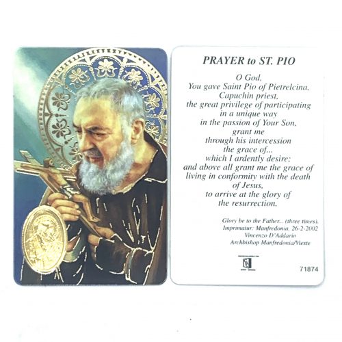 St Padro Pio Holy Card