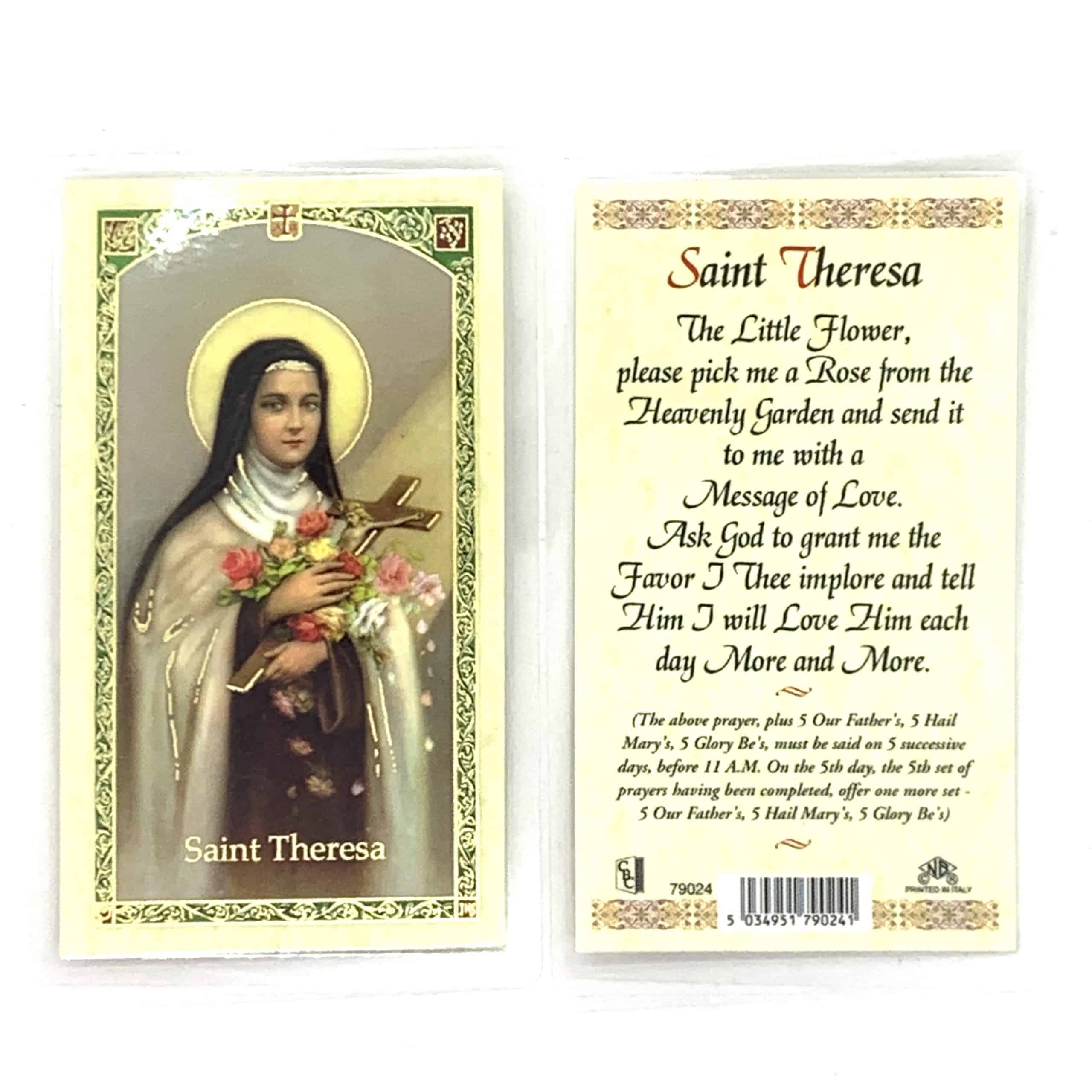 St Therese Holy Card