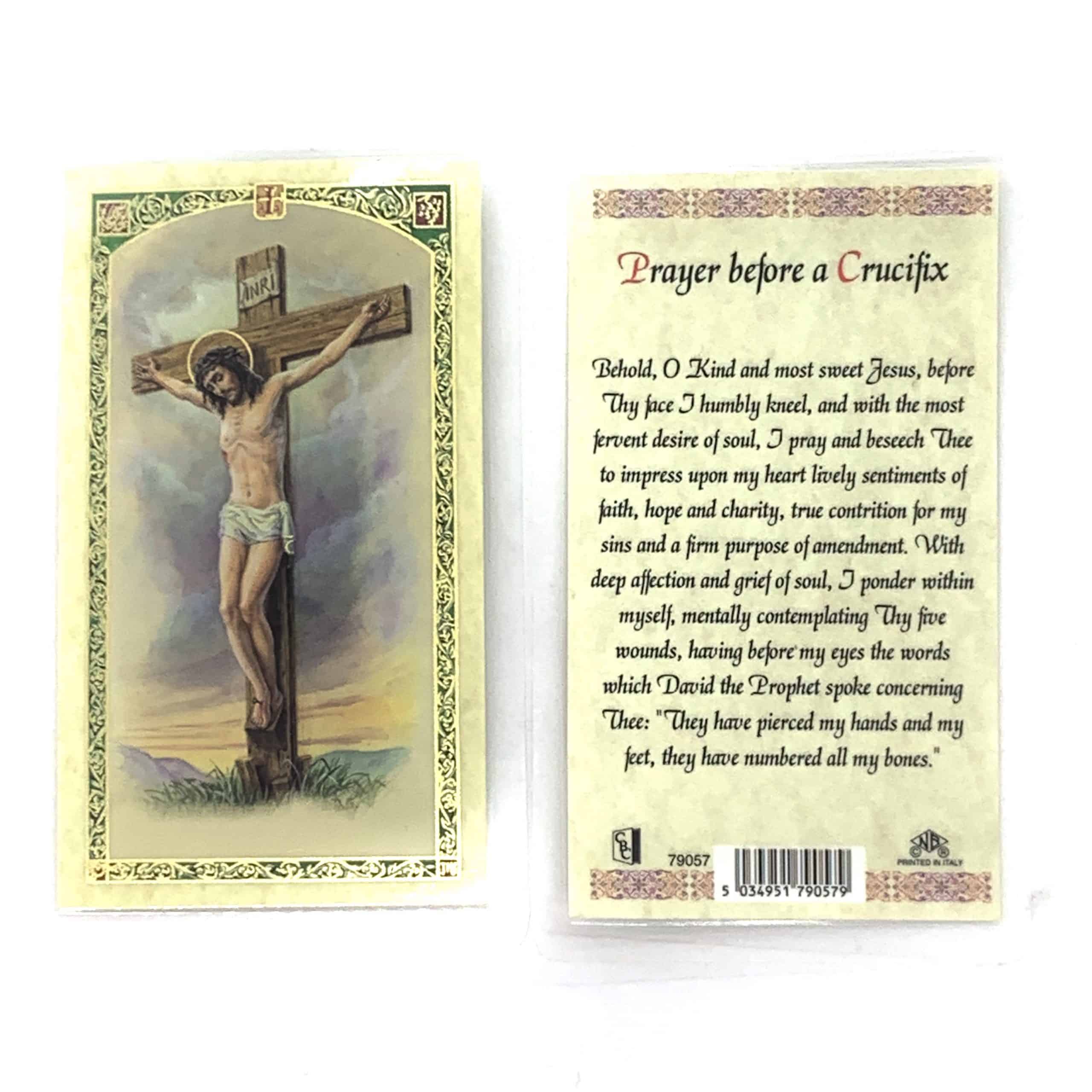 Prayer Before a Crucifix Holy Card