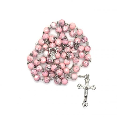 pink stone-like rosary