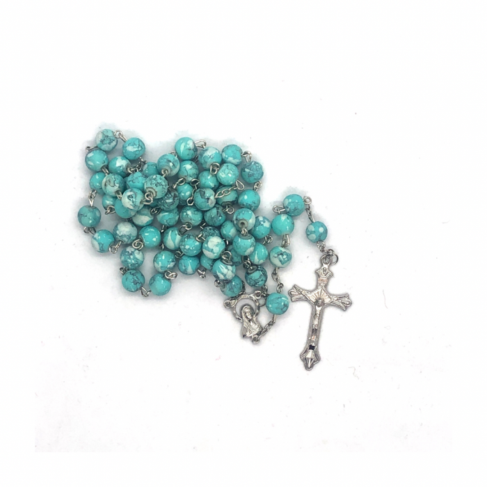 Light Blue Stonelike Rosary