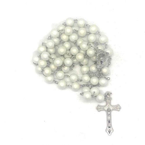 White Shiny Rosary