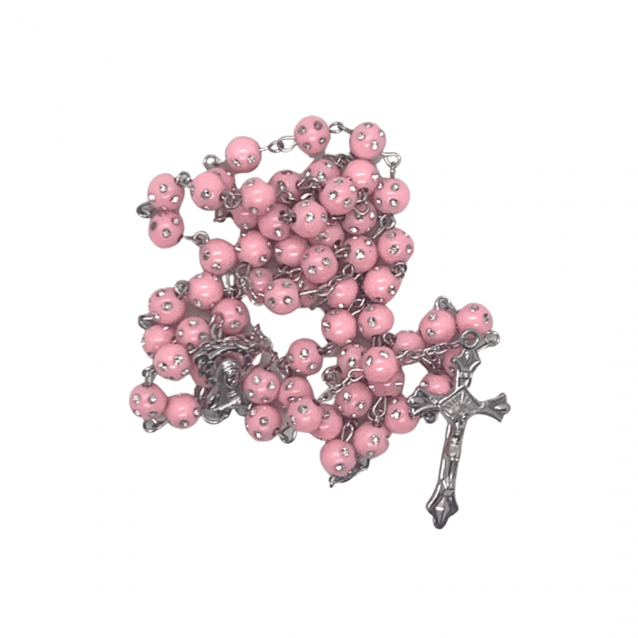 Pink Diamante rosary