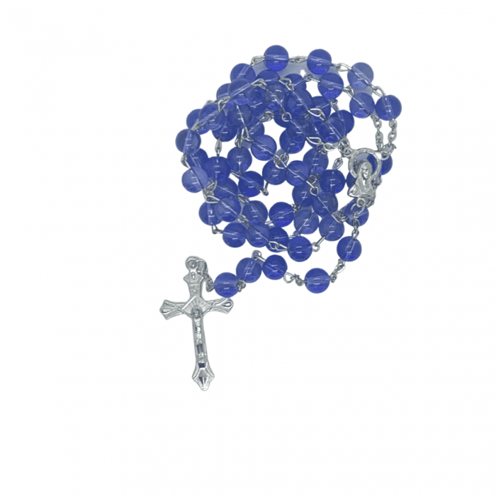 Blue glass round bead