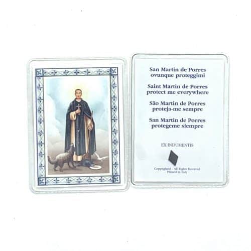 Saint Martin de Porres Relic Holy Card