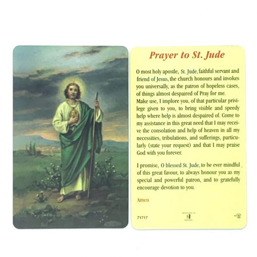 St Jude Plastic Holy Card