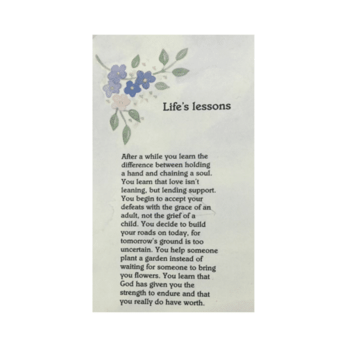 Life lesson's Card
