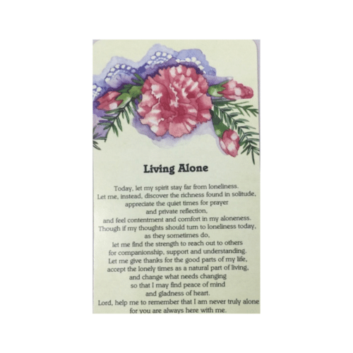 Living Alone Holy Card