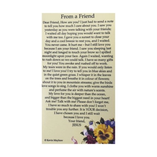 From a Friend Holy Card