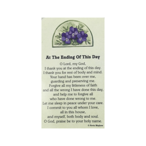 At The Ending of This Day Holy Card