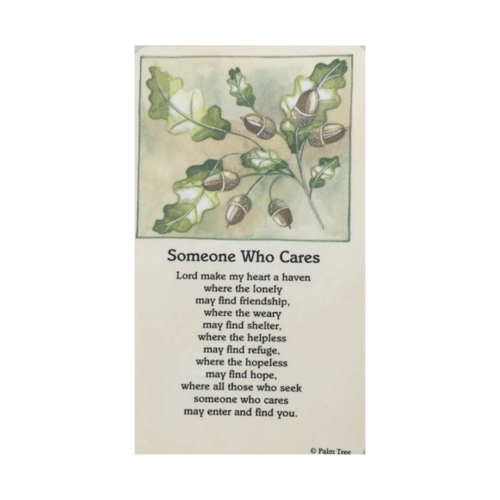 Someone who cares Holy Card