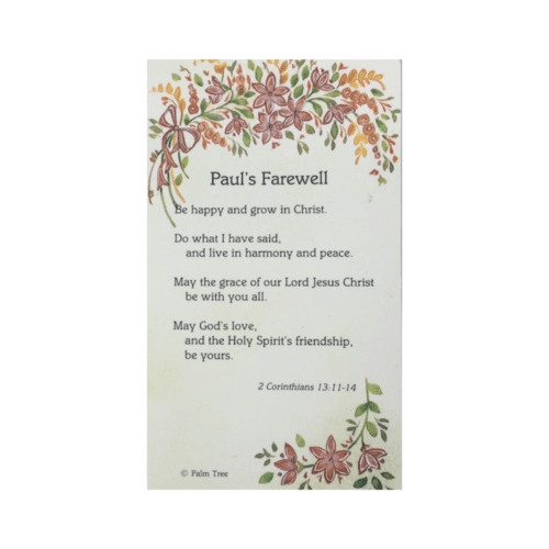 Paul's Farewell Holy Card