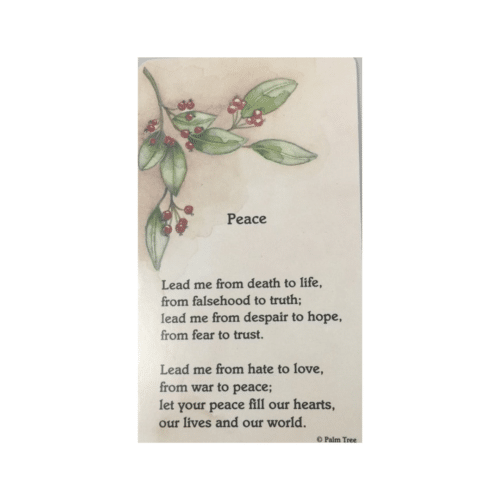 Peace Holy Card