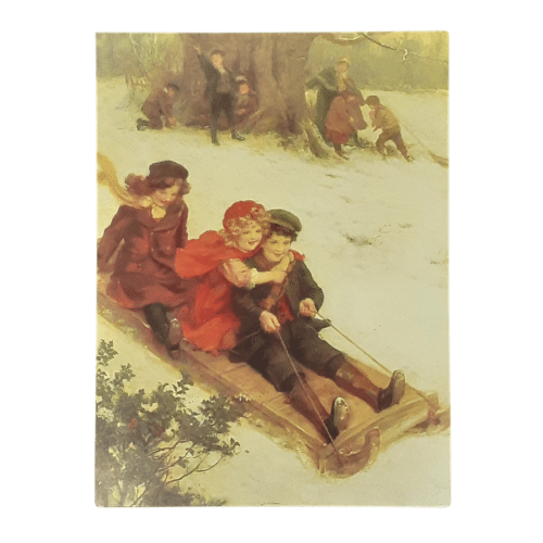 Snow and Sled Christmas Card