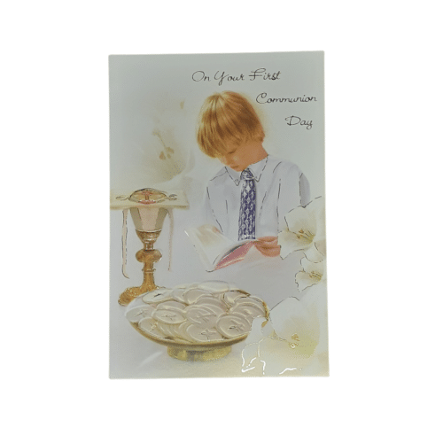 On your holy communion card